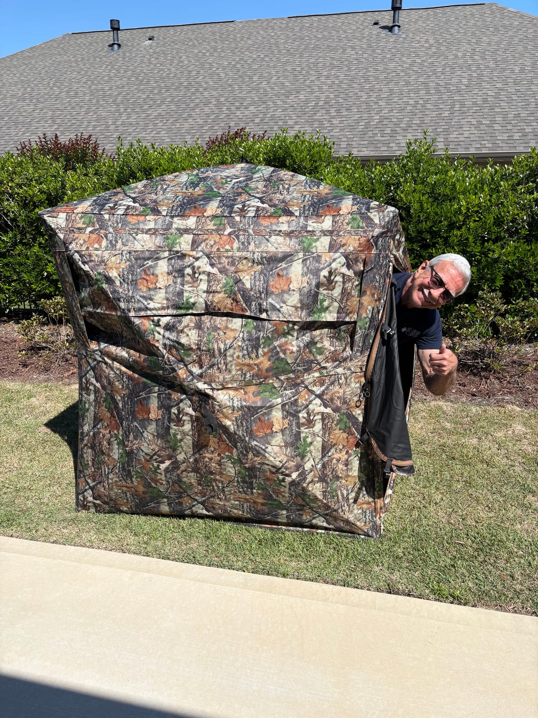 Customer photo review of FLASH SALE VisX/VisMax 270 Degree Ground Blind | See-Through Duck Blind & Portable Pop-Up Deer Blind | Camouflage Hunting Blinds & Best Budget Ground Options