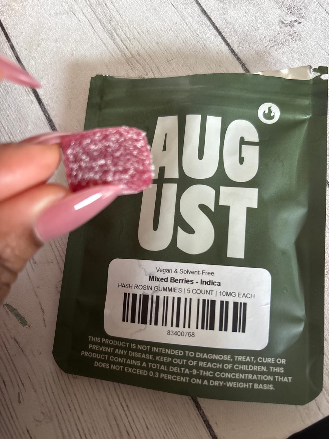 Customer photo review of Hash Rosin Gummies
