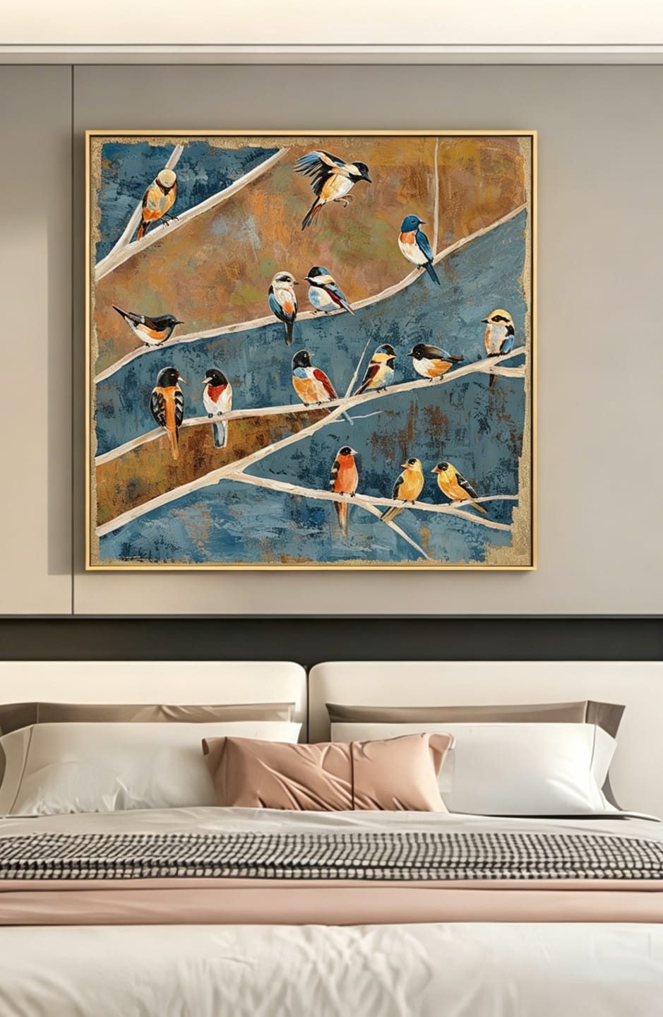 Customer photo review of Golden Harmony - Perched Birds Art #M3552