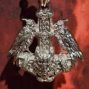 Customer photo review of Viking Raven Pendant