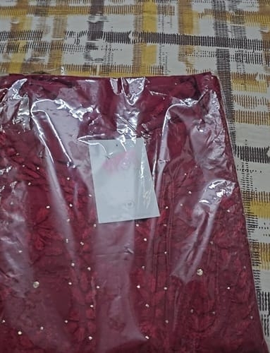 Customer photo review of Maroon Rayon mukaish Long Kurta