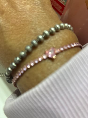 Customer photo review of PULSERA PANDORA CORAZON BRILLANTE TENIS ORO ROSA + KIT DE REGALO