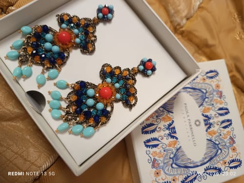 Customer photo review of Orecchini pavone