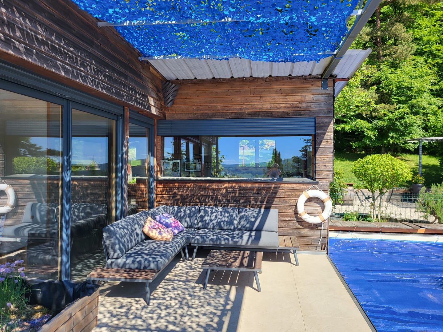 Customer photo review of Filet de camouflage renforcé bleu