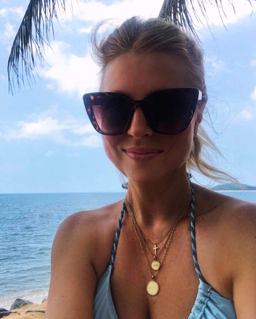 Customer photo review of Engravable Compass Necklace