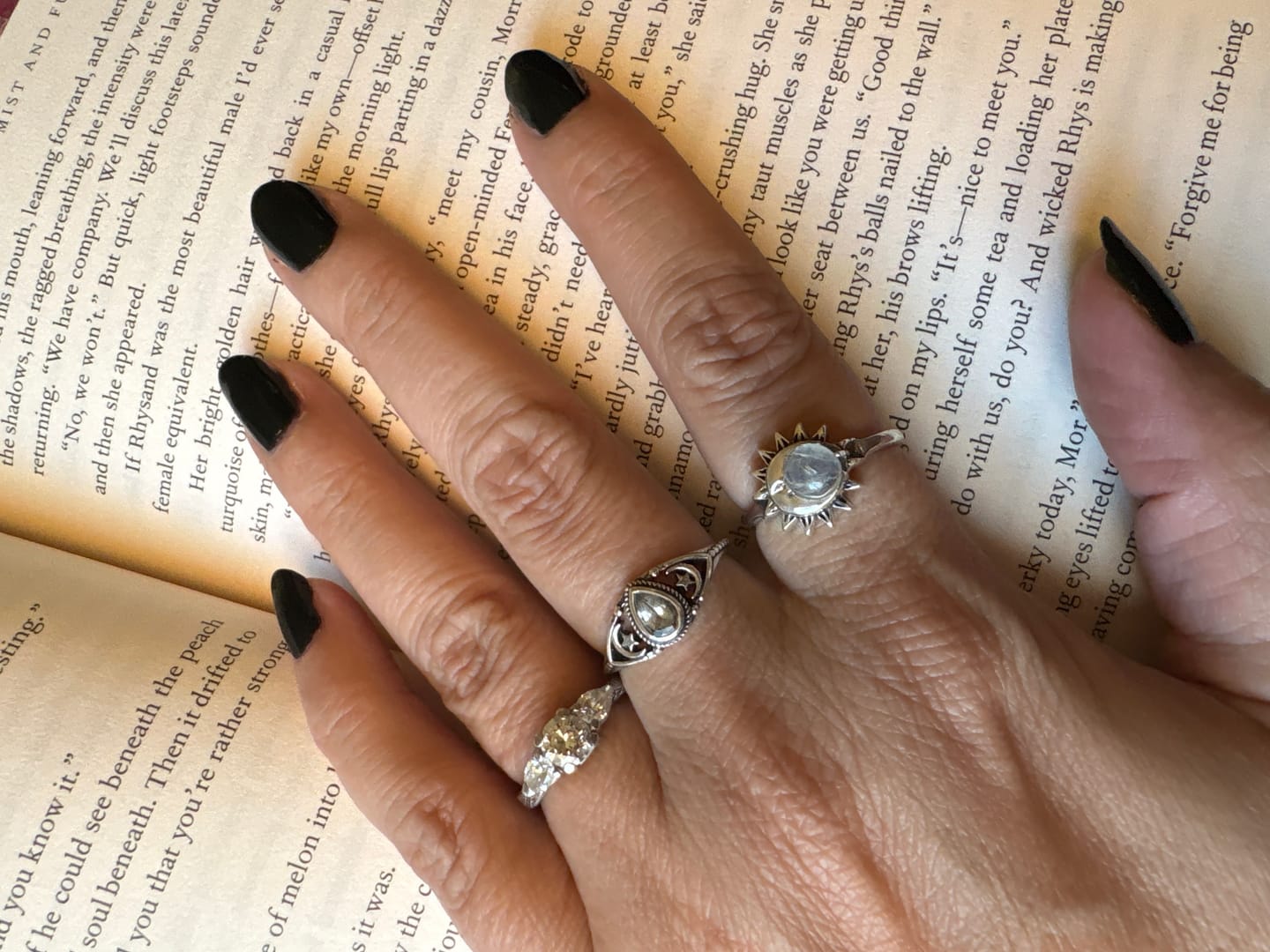 Customer photo review of Sun and Moon Moonstone Ring Sterling Silver