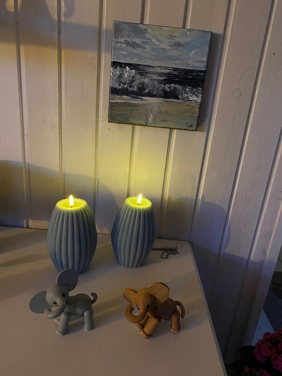 Customer photo review of LED Rillelys D 10 x H 15 cm Salvie grøn