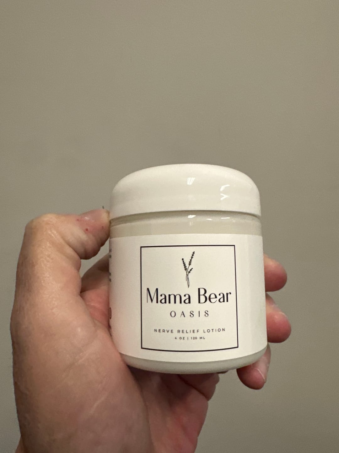 Customer photo review of Mama Bear Nerve Relief Lotion