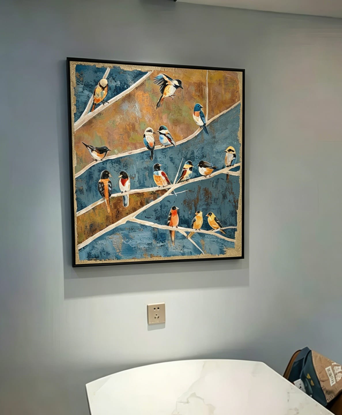 Customer photo review of Golden Harmony - Perched Birds Art #M3552
