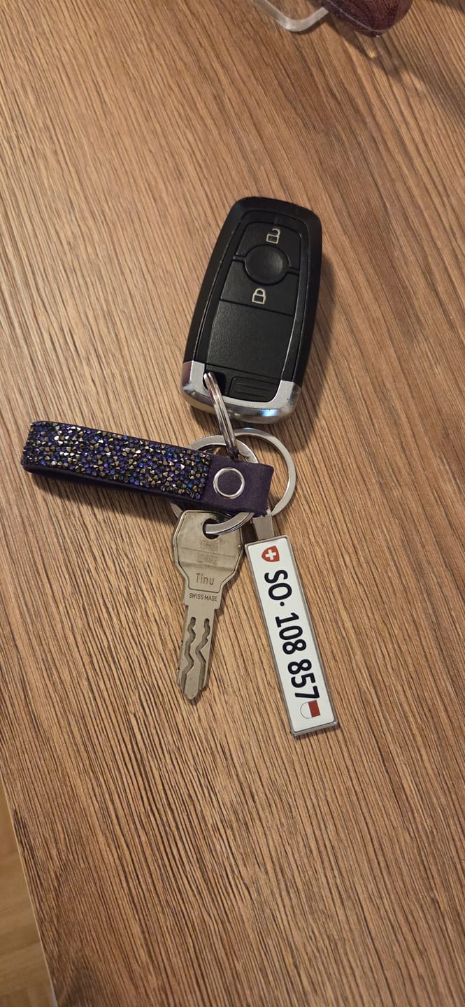 Customer photo review of Personalisierter Kennzeichen-Schlüsselanhänger – Dein Nummernschild als Anhänger