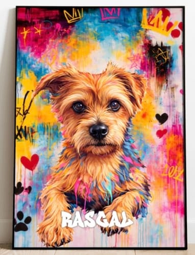 Customer photo review of Personalised Poster With Dog or Cat - Graffiti