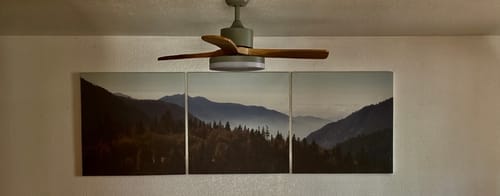 Customer photo review of WOMO Ventiladores de techo con luz Reversible Escandinavo - WM5002
