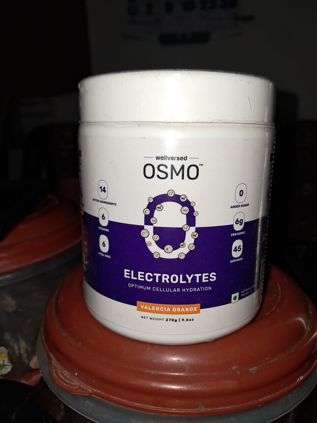 Customer photo review of OSMO - Electrolyte Hydration Blend (Advanced Salts + Taurine & Vitamins) | Valencia Orange Flavour (270g, 45 servings)