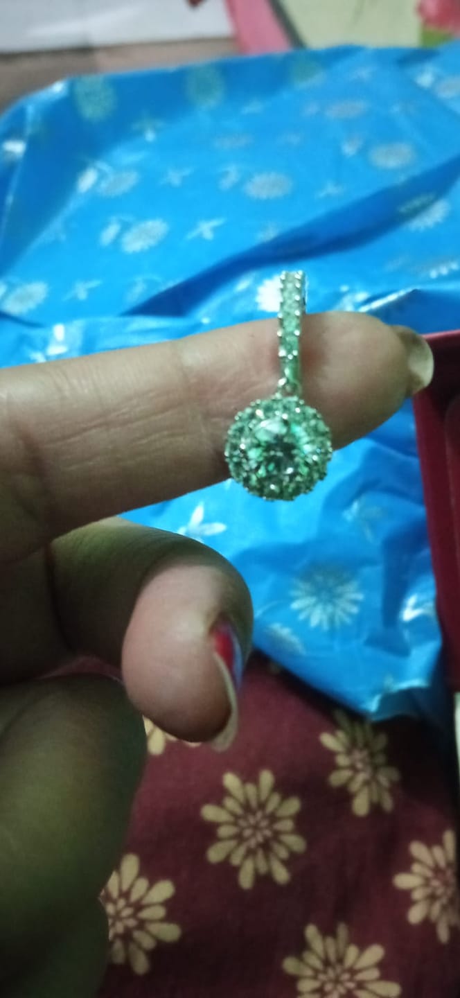 Customer photo review of Silver Zircon Drizzle Drop Earrings