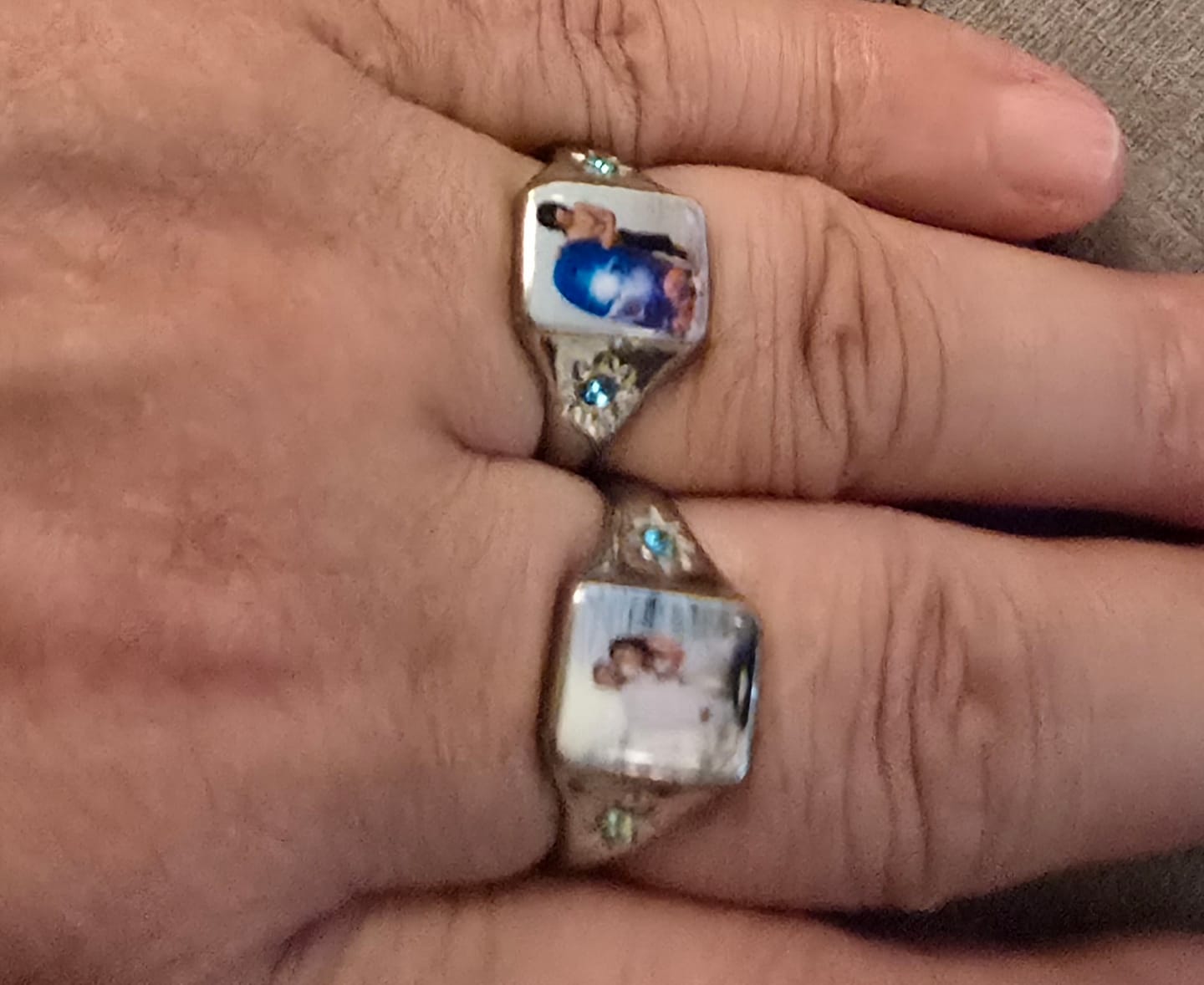 Customer photo review of Personalized Photo Birthstone Custom Ring