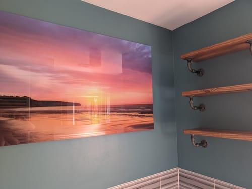 Customer photo review of Custom Glass Print Wall Art