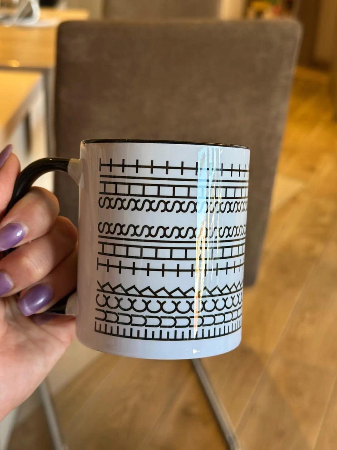 Customer photo review of Hidden Message Mug