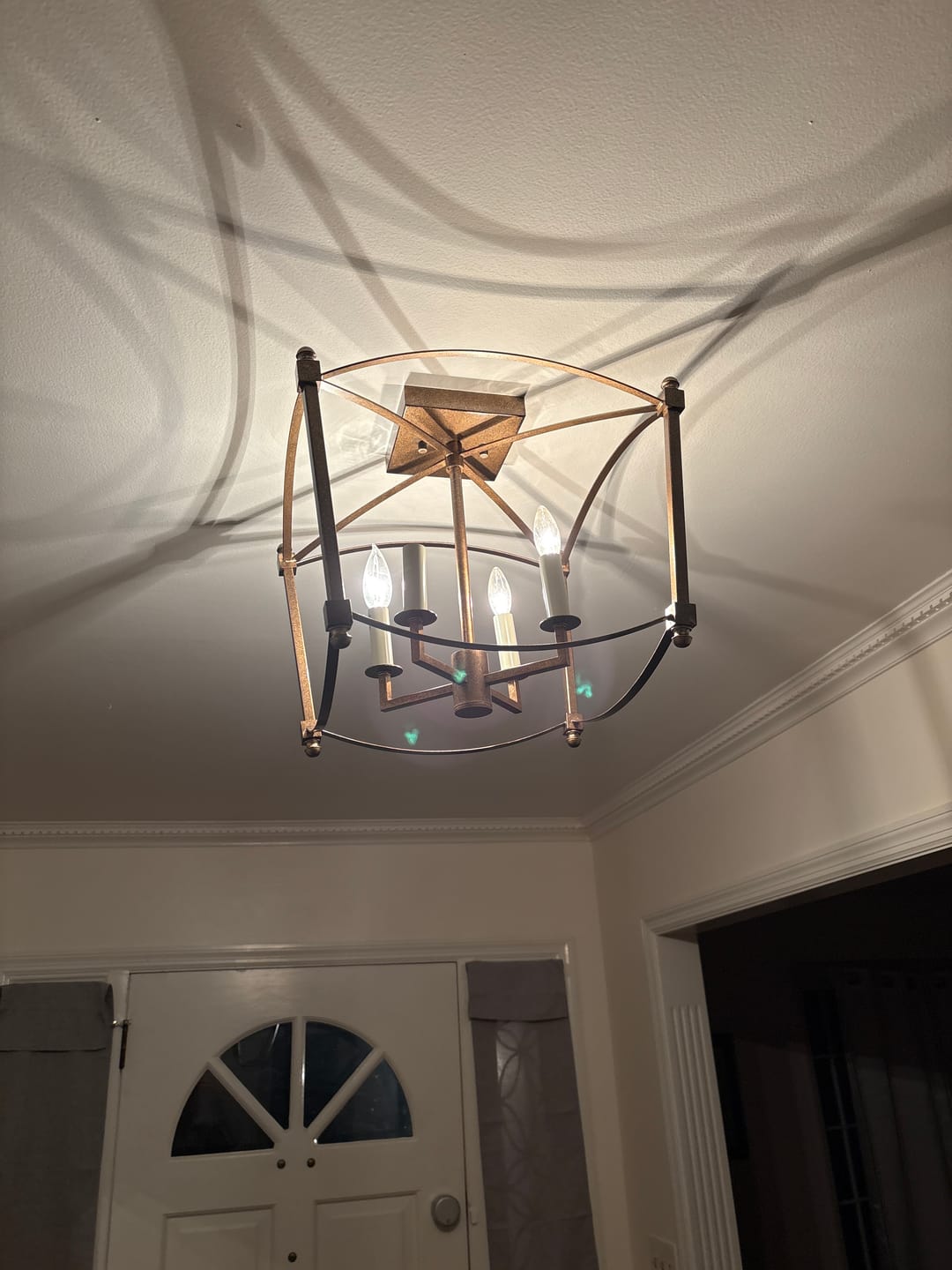 Customer photo review of 4-light French Antique Candle Style Lantern Semi Flush