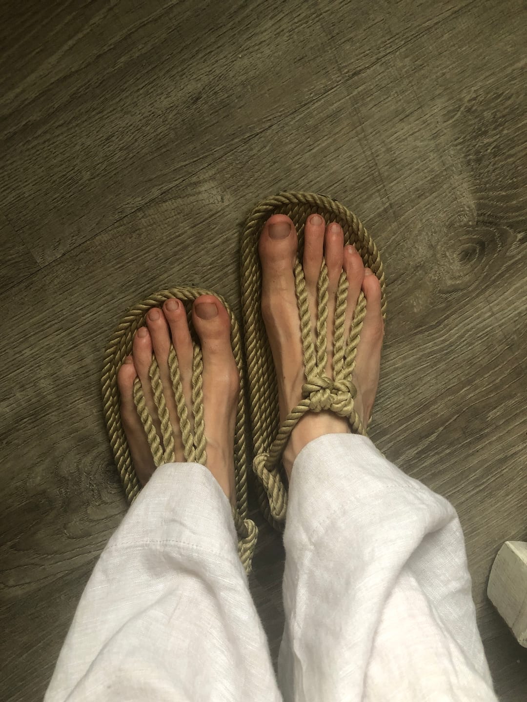 Customer photo review of Yoga Warrior Rope Sandal Camel