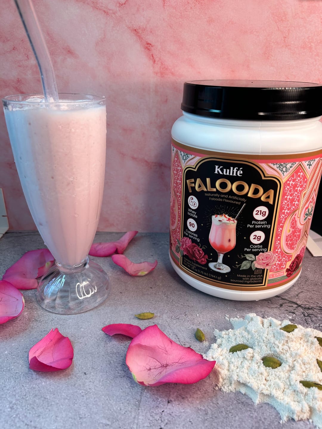 Customer photo review of Falooda Whey Protein Powder