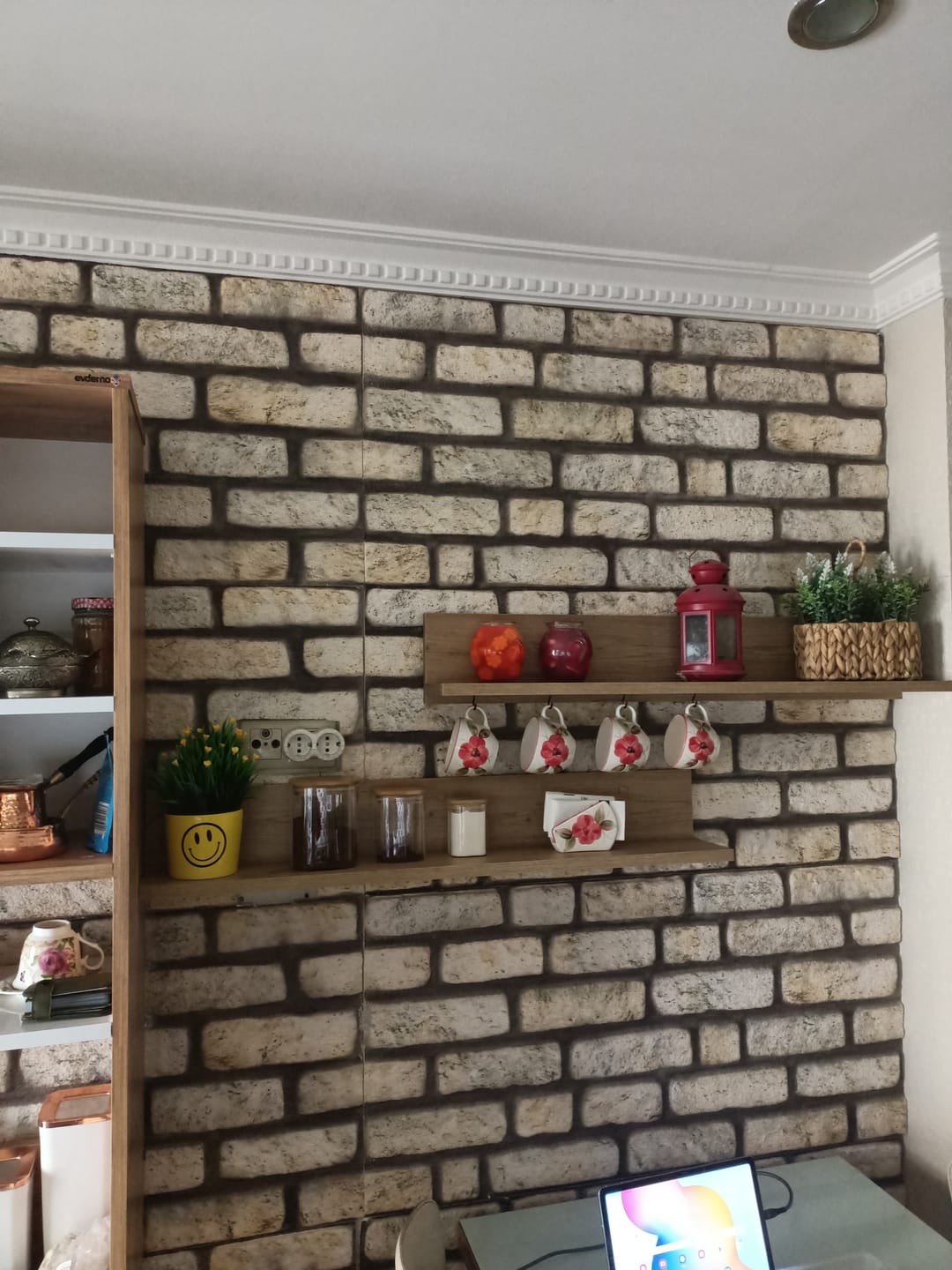 Customer photo review of Rani AE106 2'li 4 Askılı Dekoratif Duvar Rafı Sepet Ceviz