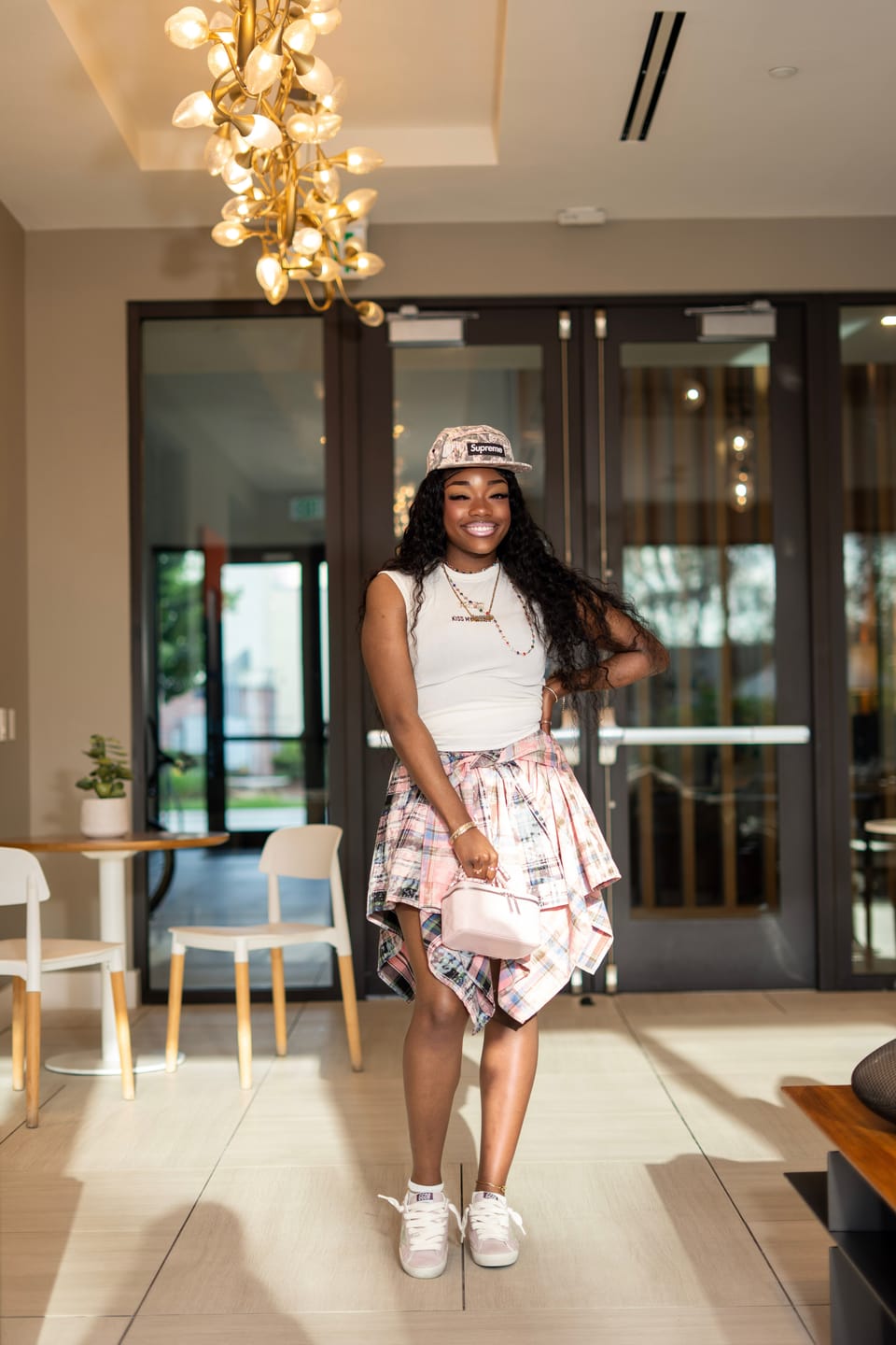 Customer photo review of Aelfric Eden Tie Dye Plaid Skirt