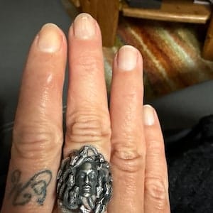 Customer photo review of Medusa Head Ring