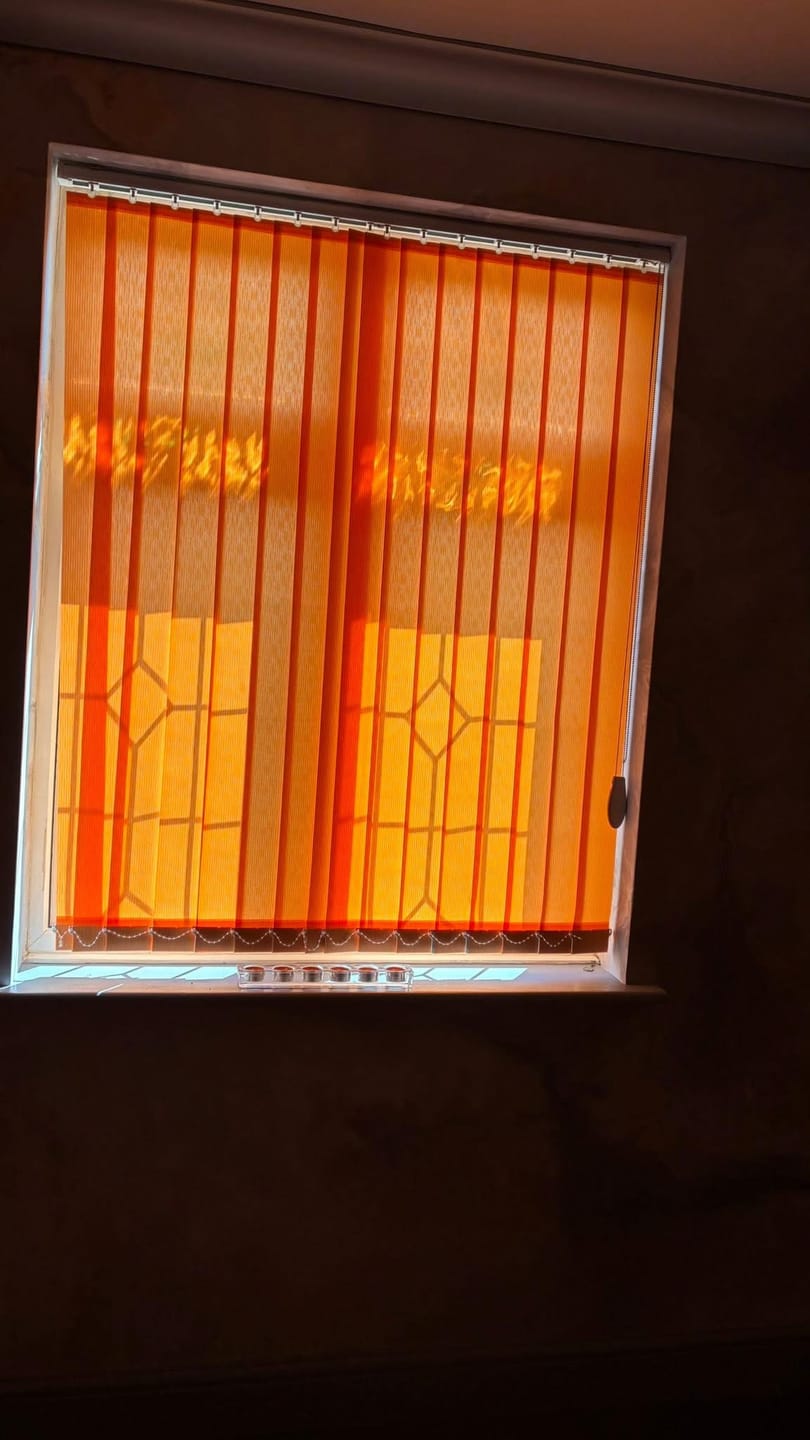Customer photo review of Pacific Papaya 89mm Vertical Blinds Replacement Slats