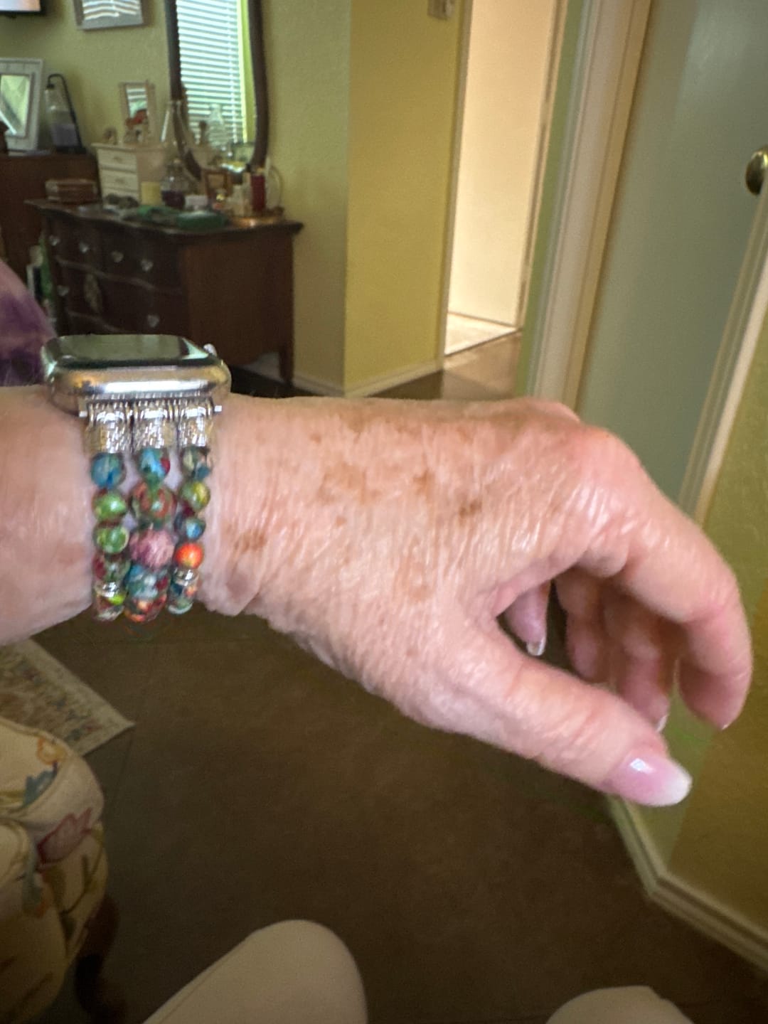 Customer photo review of Vineyard Jasper Stretch Apple Watch Strap