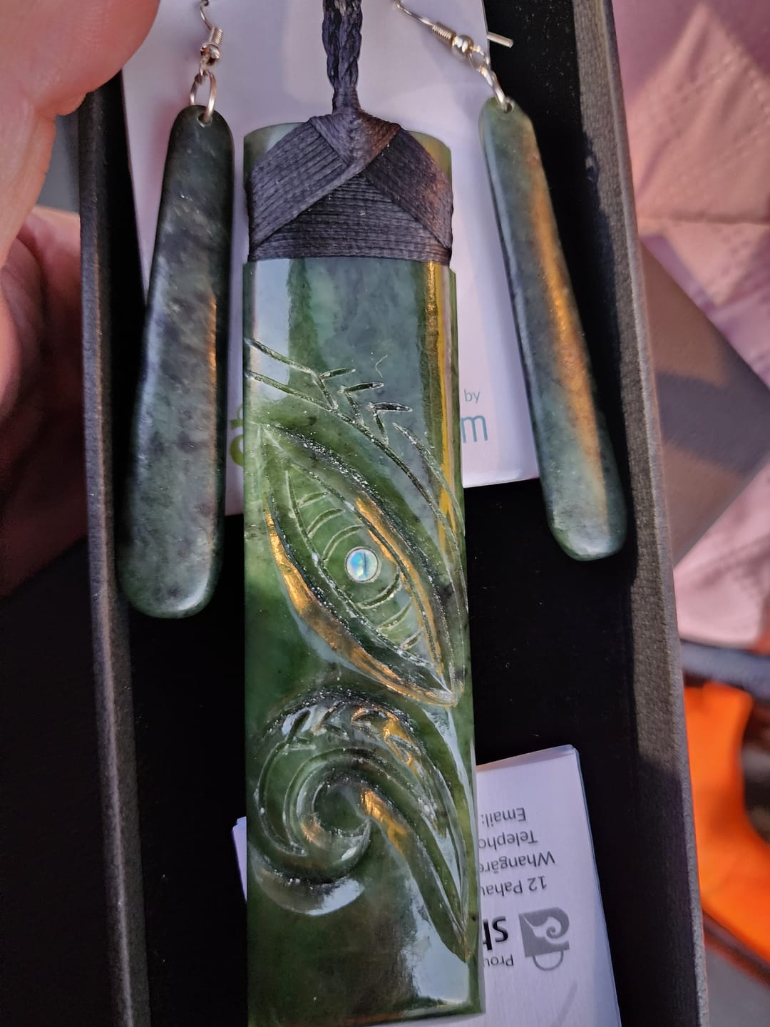 Customer photo review of 12cm Pounamu Greenstone Toki Manaia Necklace