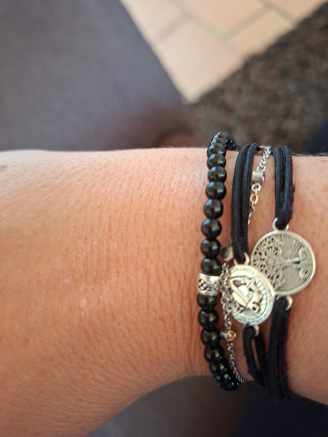 Customer photo review of Obsidian Armband - Perlen