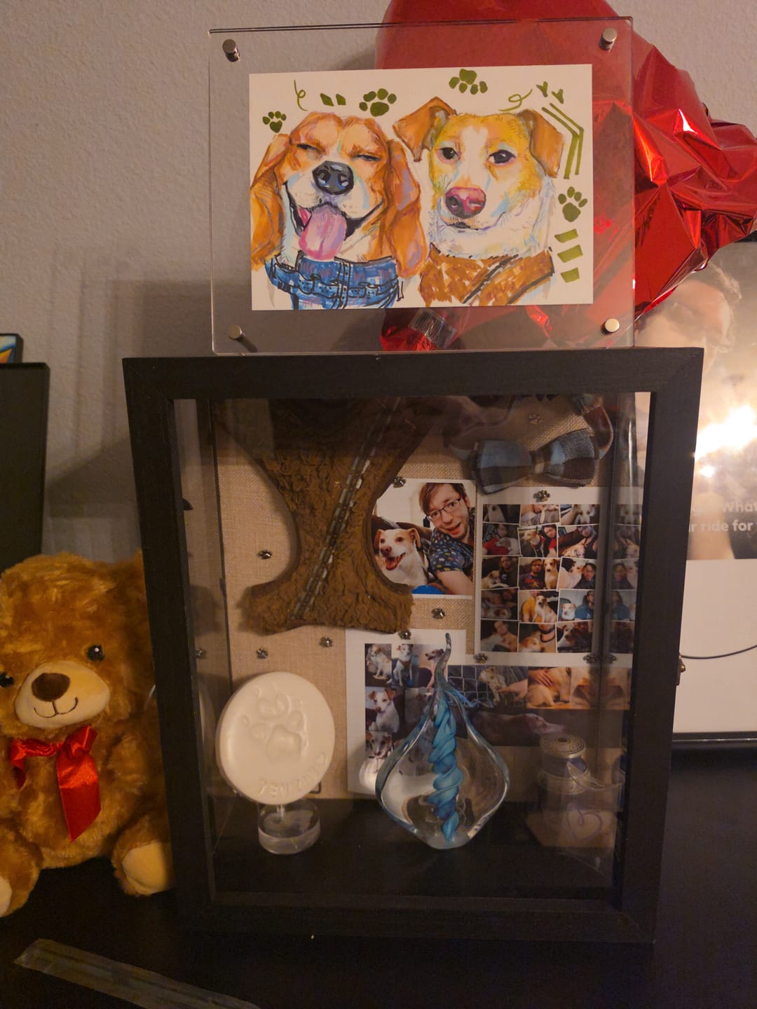 Customer photo review of Illuminated Memorial Glass Flame with Cremation Ashes
