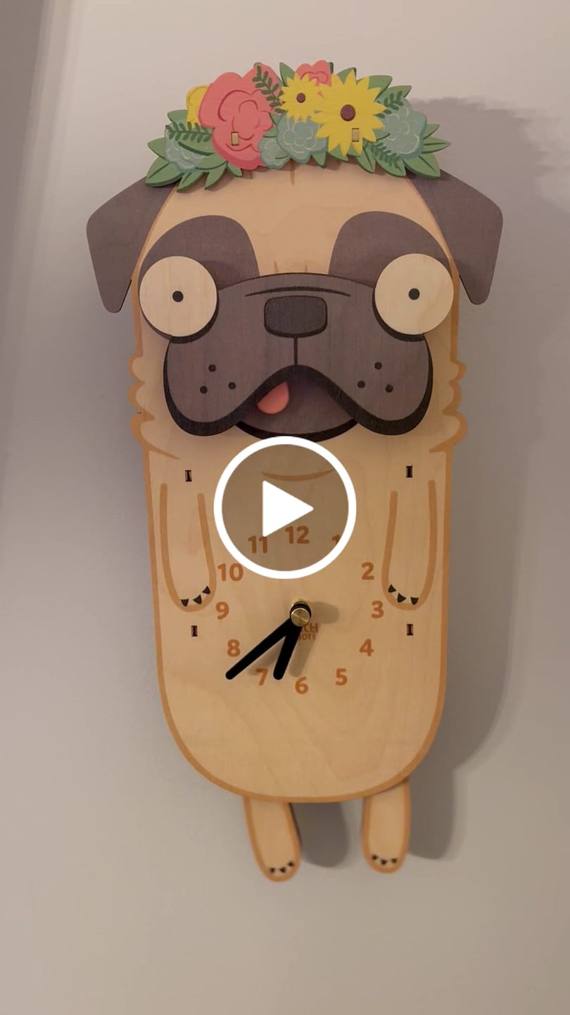 Customer video review of Penny the Pug Pendulum Clock