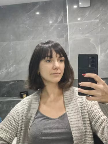 Customer photo review of Remy Clip-In Pony / Fringe