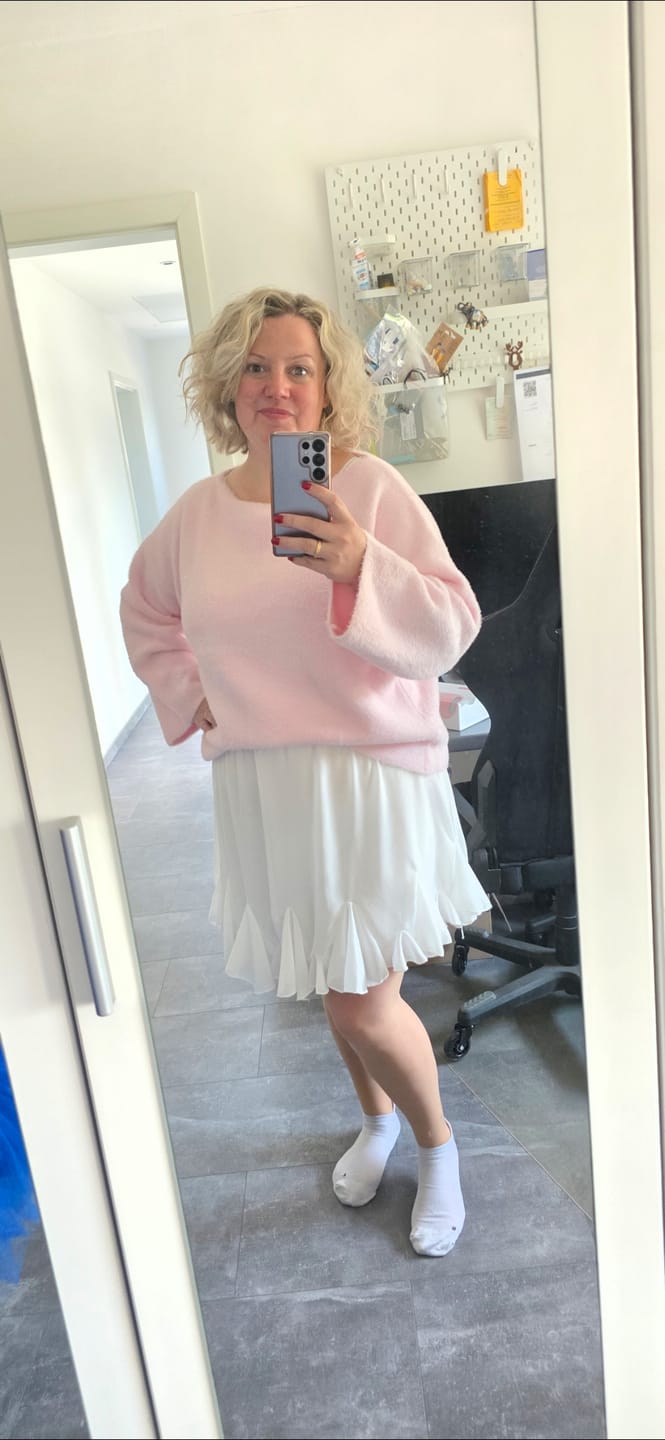 Customer photo review of Ultra-Soft Everyday Off Shoulder Pullover