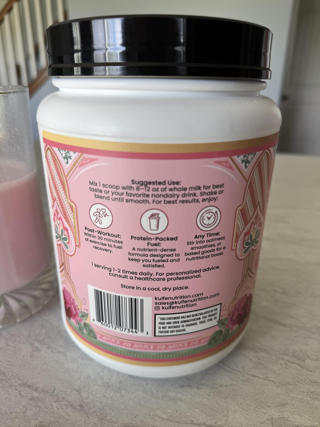 Customer photo review of Falooda Whey Protein Powder
