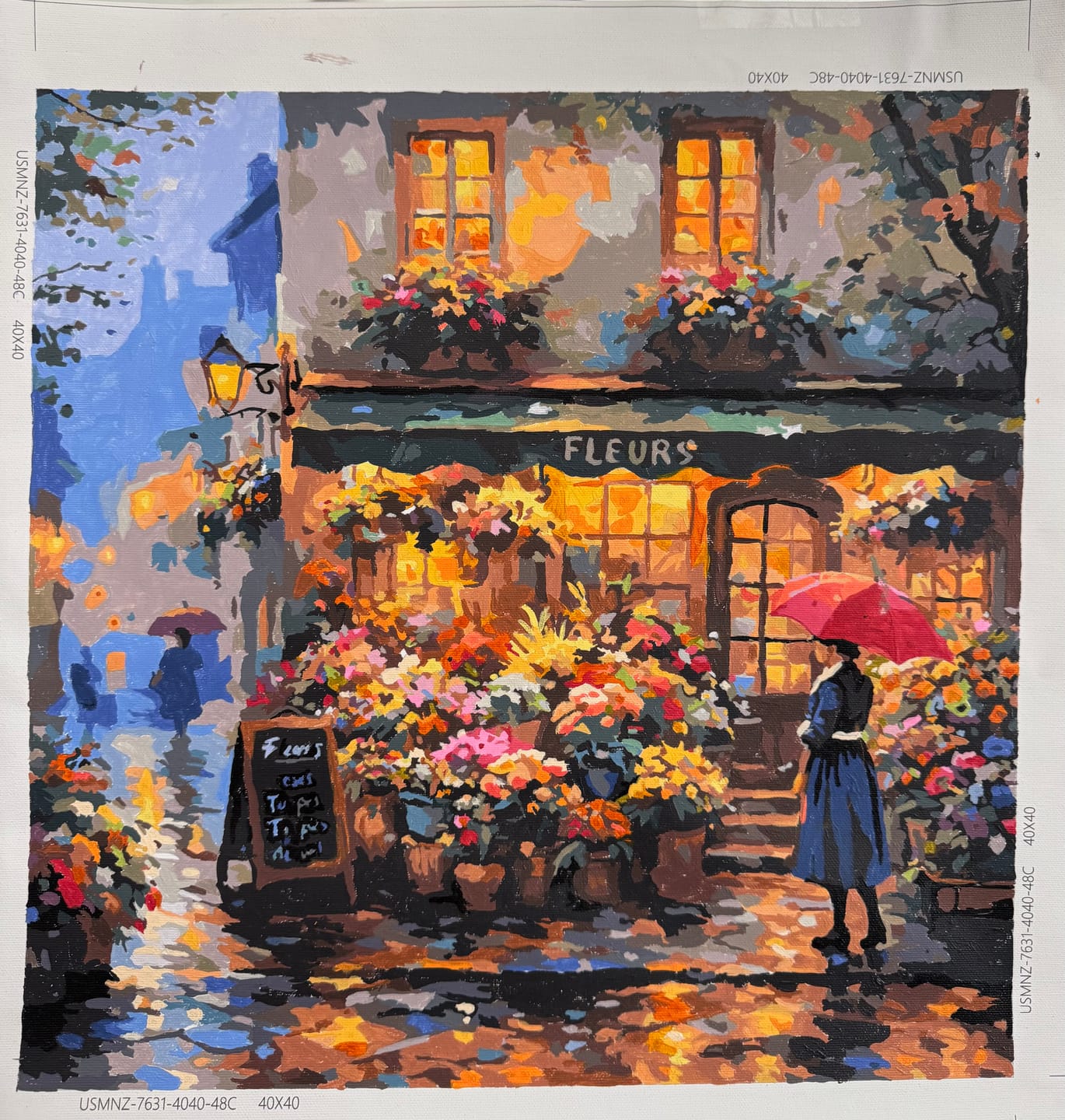 Customer photo review of Paint by Numbers - Floral magic in the rain