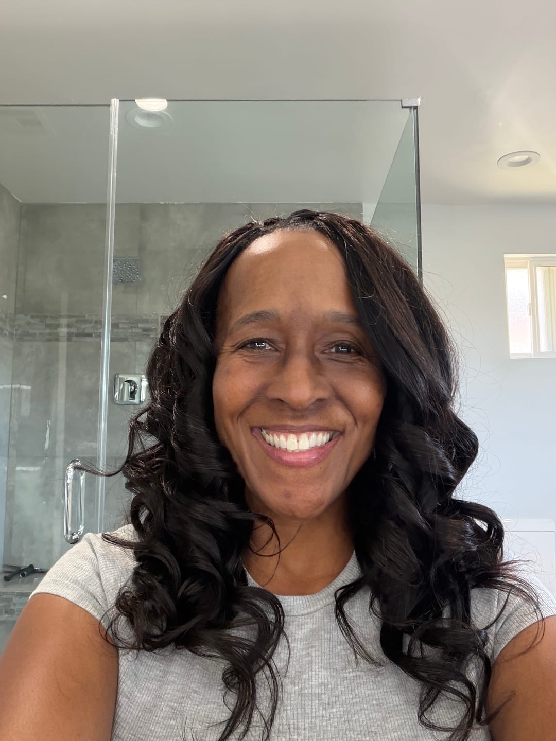 Customer photo review of Human Crochet Hair Extensions Silky Straight