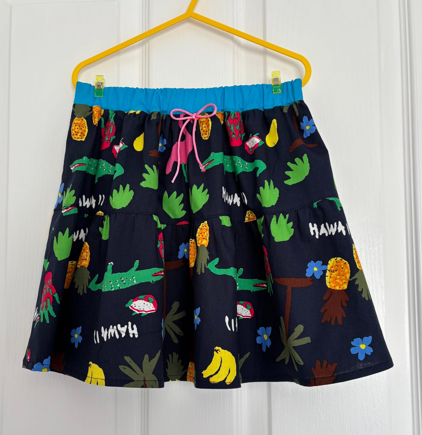 Customer photo review of Drawn Tropical Scenery Cotton Poplin Fabric
