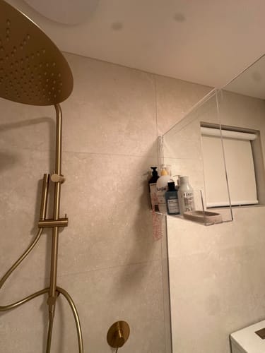 Customer photo review of Clear Acrylic Shower Shelf