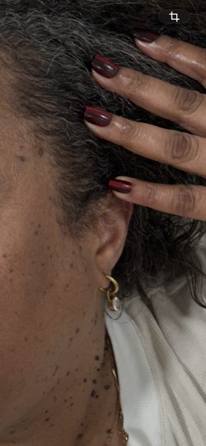 Customer photo review of Diamond Lock Earrings (Bundle)