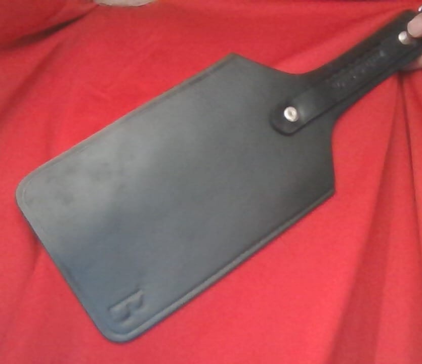 Customer photo review of Real Cowhide Saddle Leather Spanking BDSM Paddle Slapper Lightweight Hand Made and Flexible