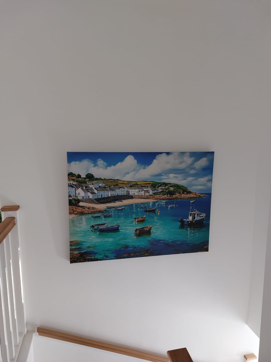Customer photo review of Cornwall Coastal Village Canvas Print