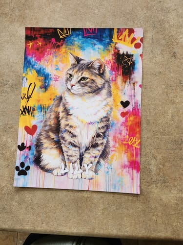 Customer photo review of Personalised Poster With Dog or Cat - Graffiti