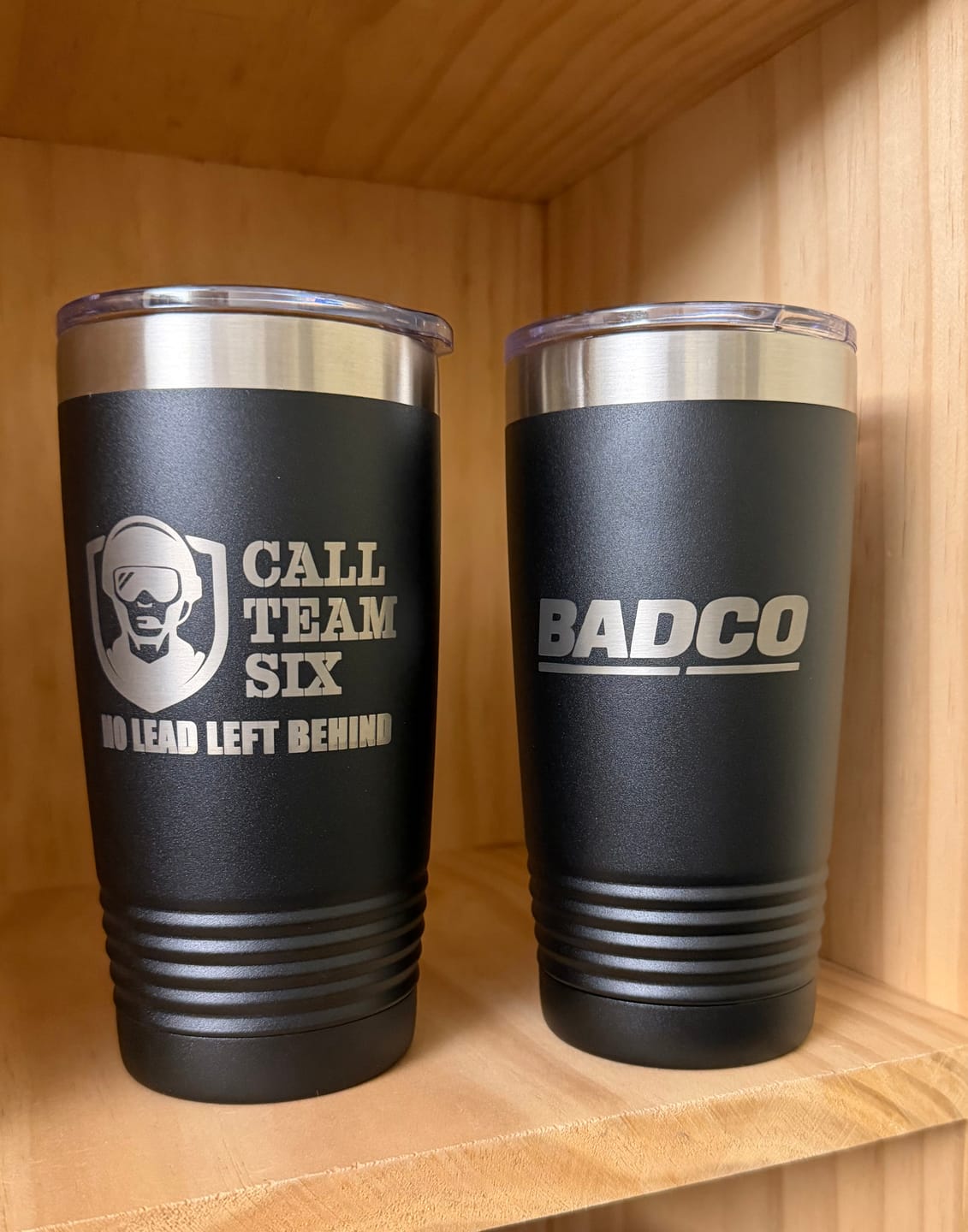 Customer photo review of (12) 20 oz. Custom Engraved Tumblers