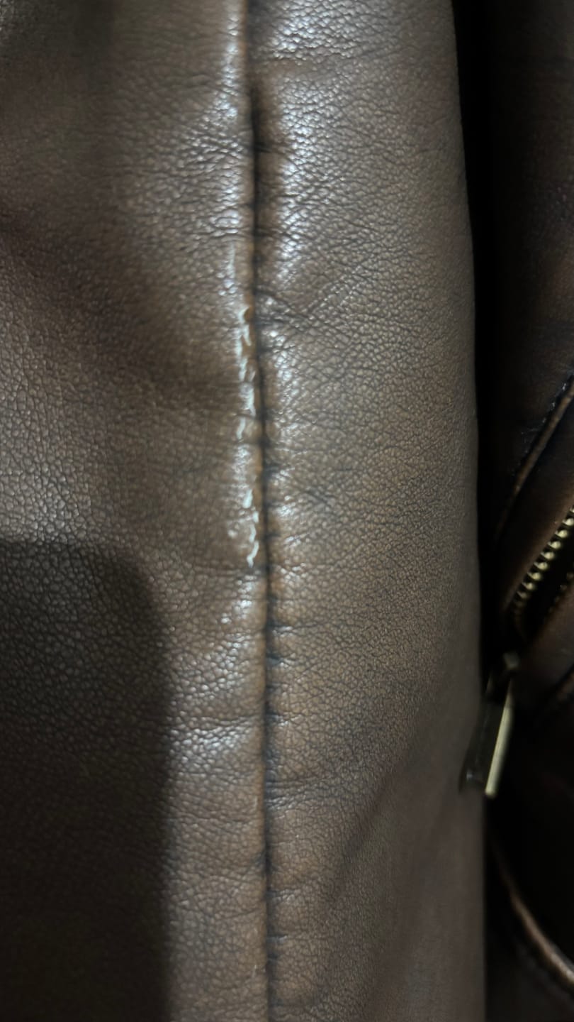 Customer photo review of Chaqueta Biker Brown