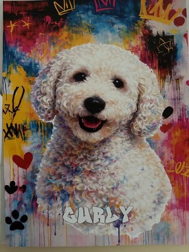 Customer photo review of Personalised Poster With Dog or Cat - Graffiti