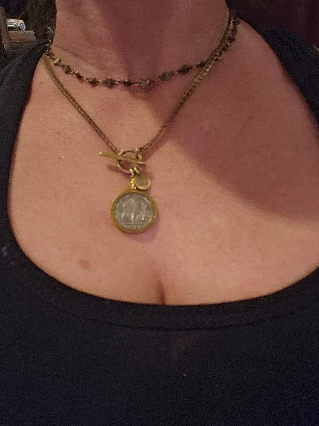 Customer photo review of Buffalo nickel necklace