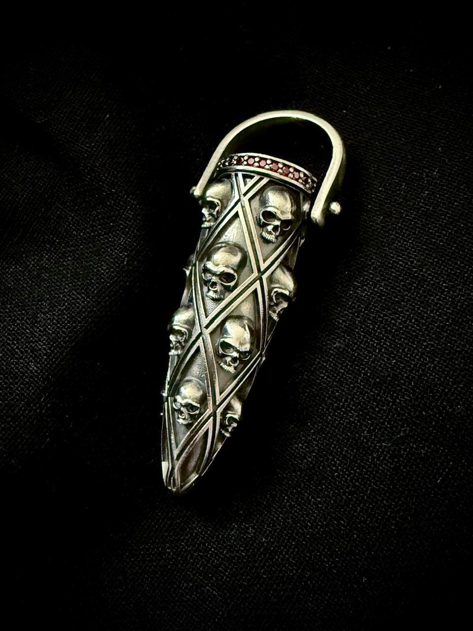 Customer photo review of Skull Bullet Pendant