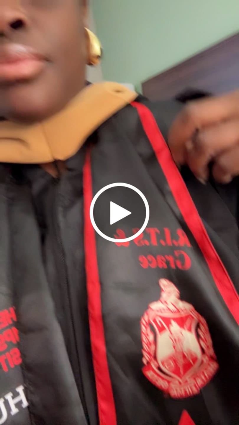 Customer video review of Personalized Delta Sigma Theta Black Graduation Stole School And Org Style